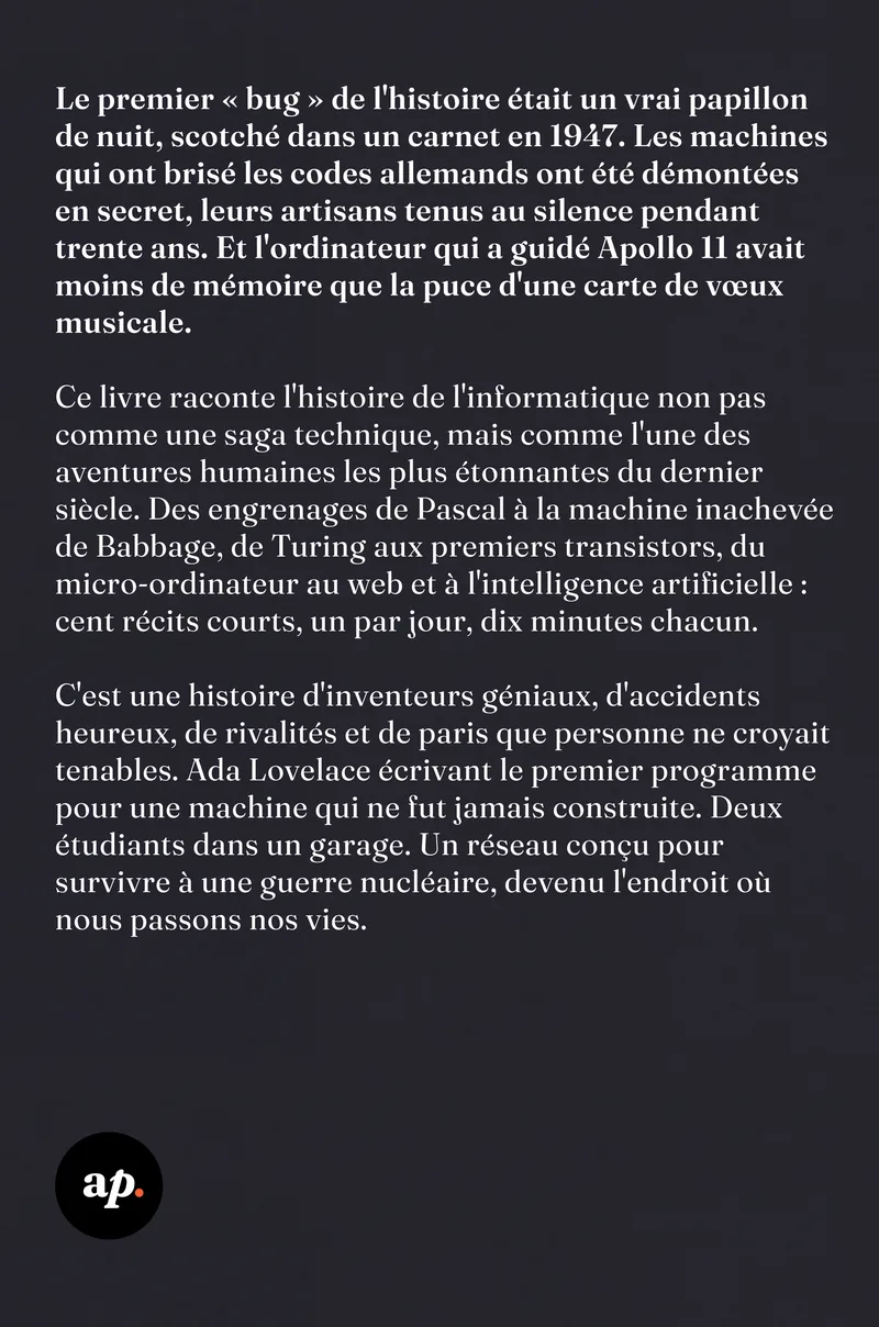 100 Jours pour Comprendre l'Histoire de l'Informatique — 4e de couverture