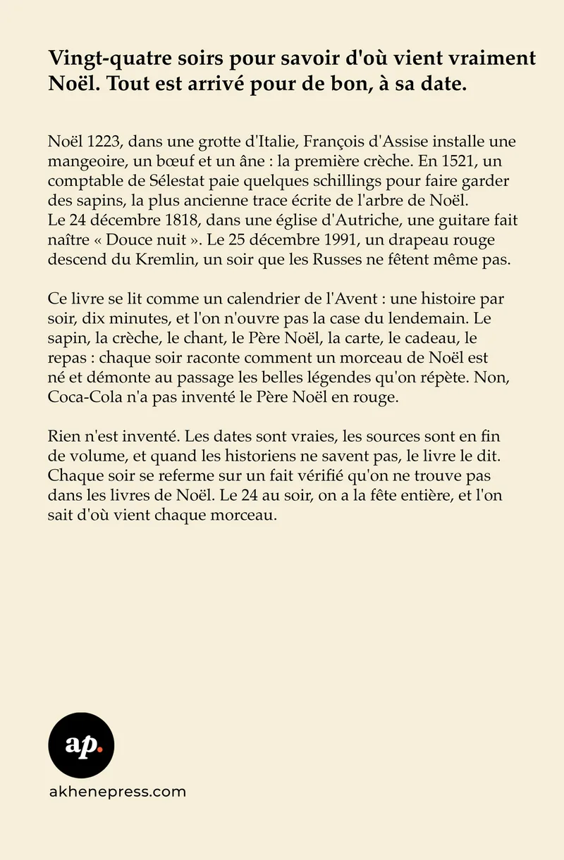 L'Histoire de Noël en 24 soirs — 4e de couverture