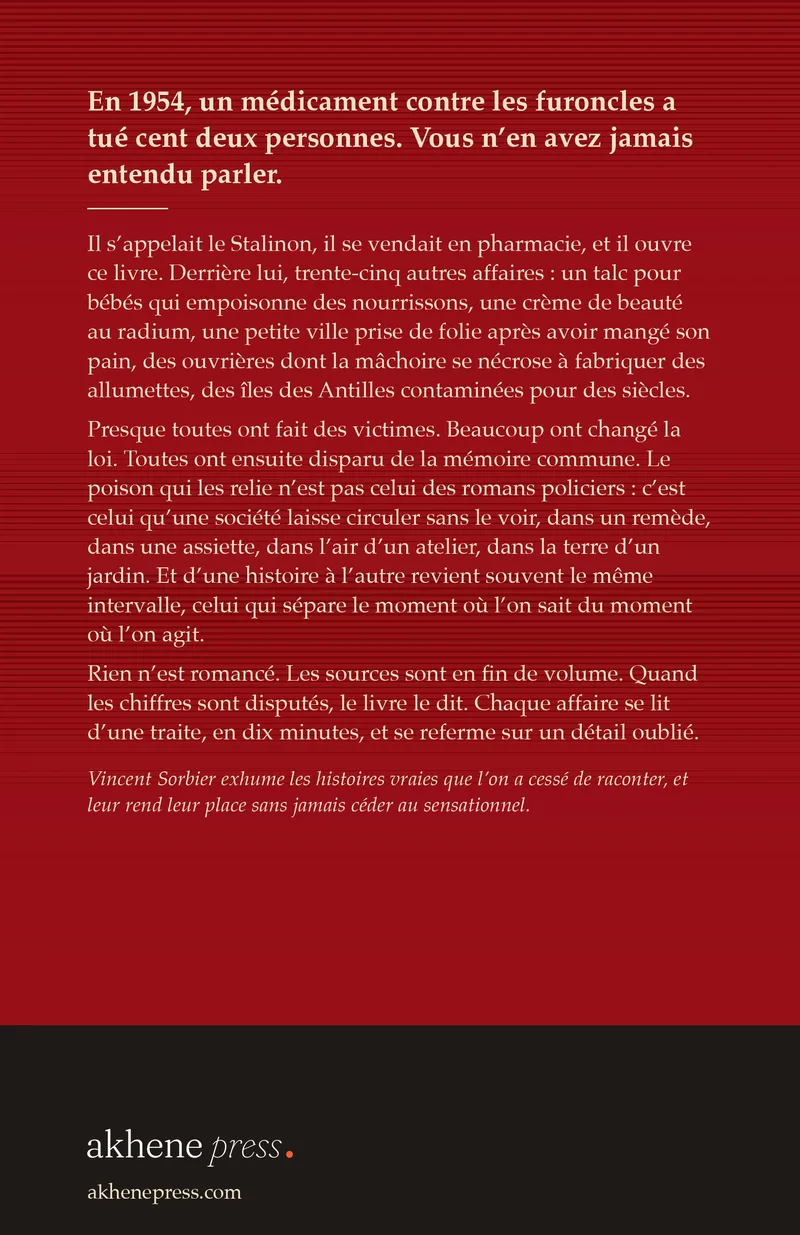 Scandales enterrés — 4e de couverture